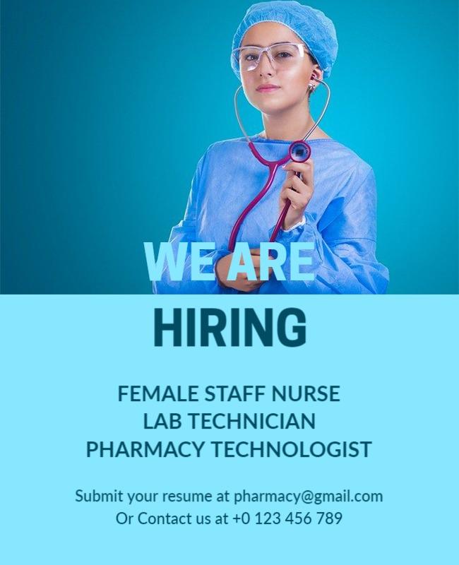 Healthcare Staff Hiring Announcement Flyer Template