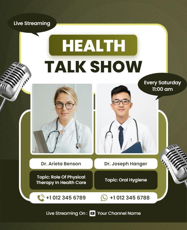 Healthcare Talk Show Live Streaming Flyer Template