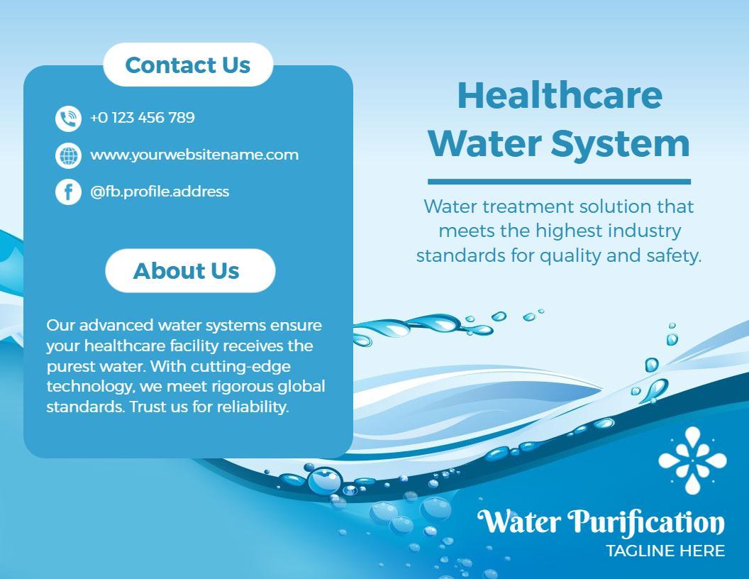 Healthcare Water System Purification Services Brochure Template