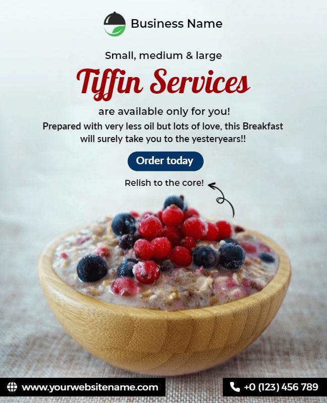 Healthy Breakfast Tiffin Services Flyer Template