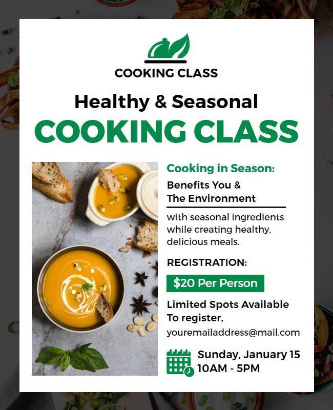 Healthy Cooking Class Event Flyer Template