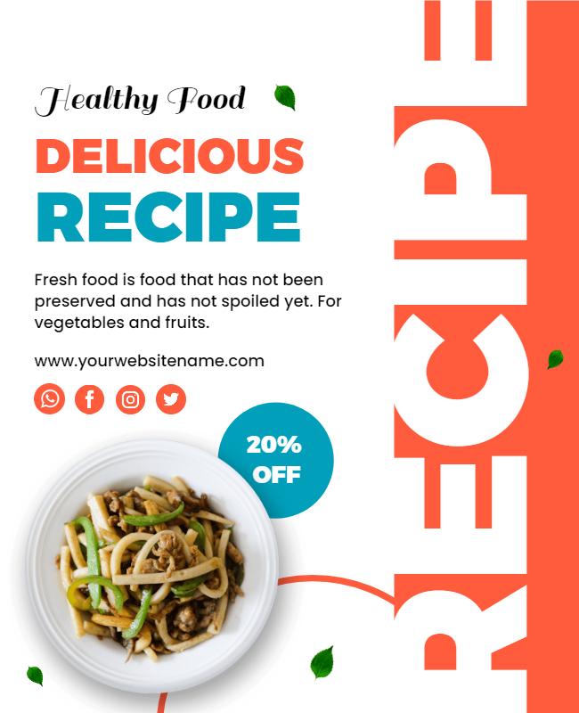 Healthy Delicious Recipe Promotion Flyer Template