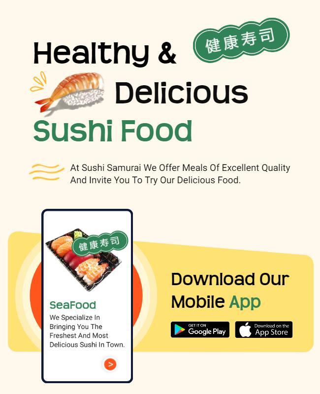 Healthy Delicious Sushi Promotion Flyer Template