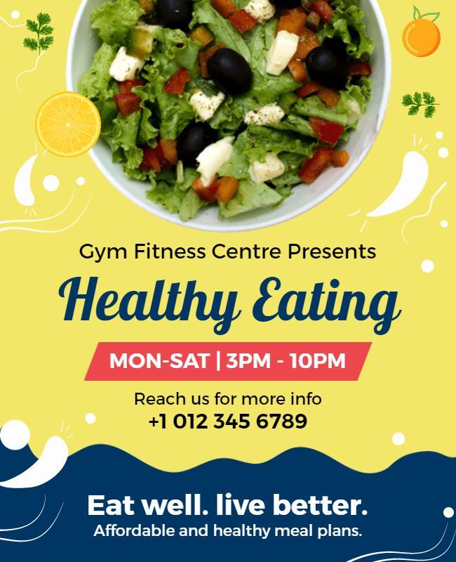 Healthy Eating Fitness Centre Promotion Flyer Template