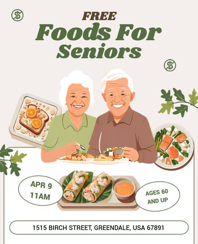 Healthy Food Offer for Senior Citizens Flyer Template