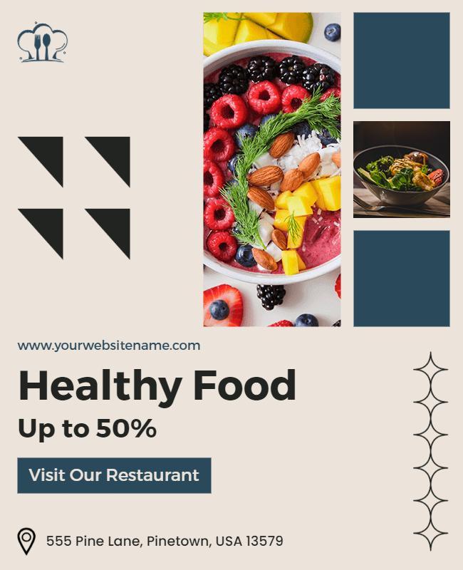 Healthy Food Restaurant Promotion Flyer Template