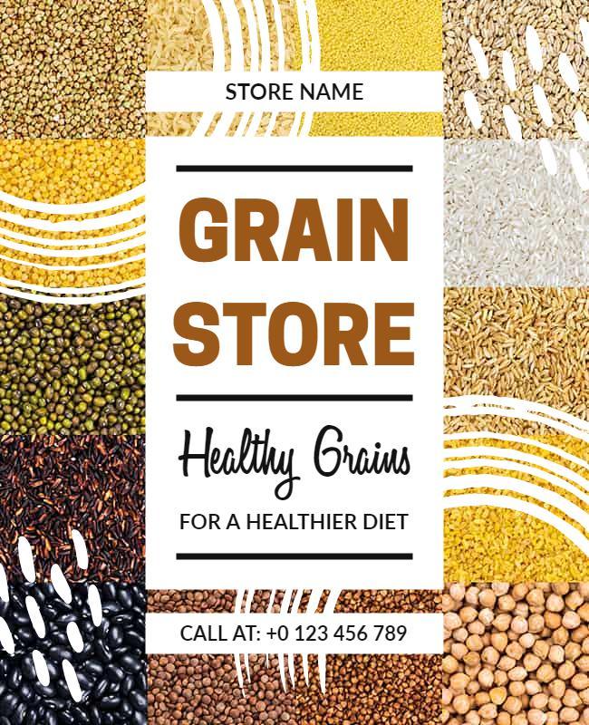 Healthy Grain Store Flyer Design Template