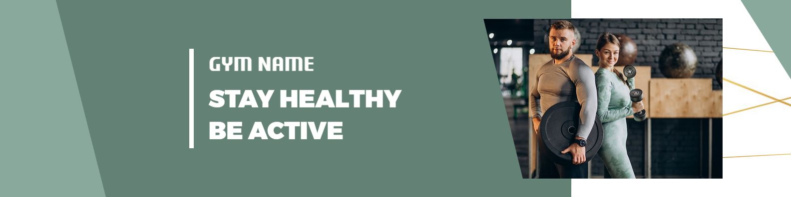 Healthy Lifestyle Promotion for Fitness Gym LinkedIn Banner Template