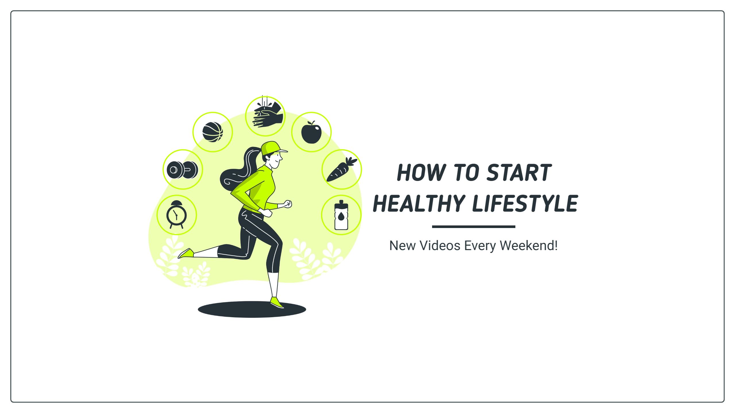 Healthy Lifestyle Tips with Energizing Green Design YouTube Banner Template