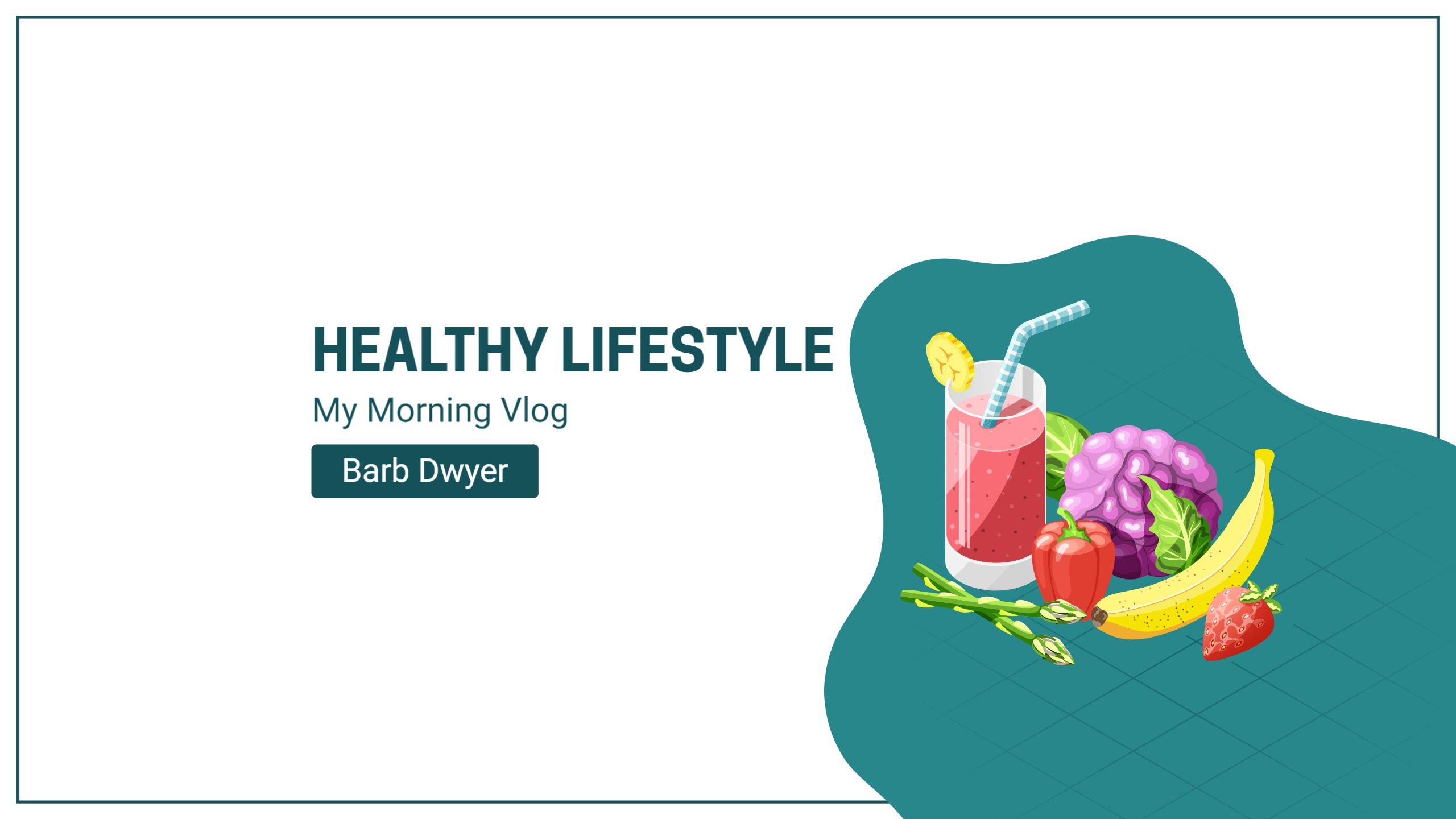Healthy Lifestyle with Fresh Fruits and Smoothie YouTube Banner Template