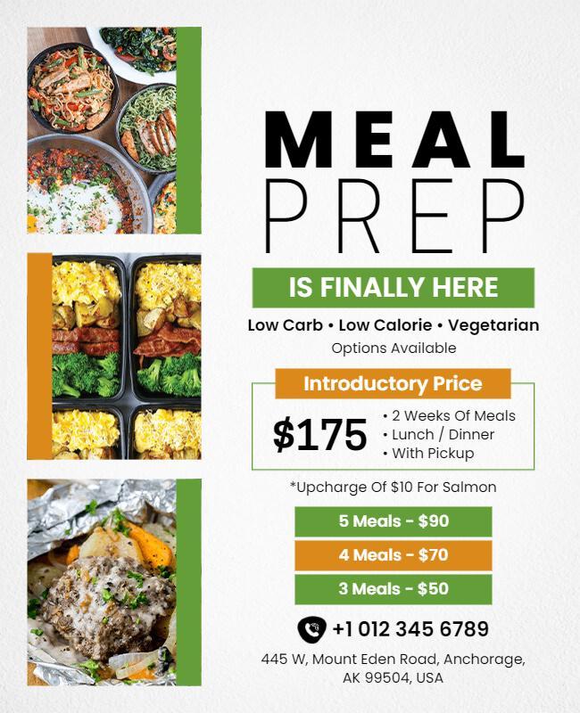 Healthy Meal Prep Service Advertising Flyer Template