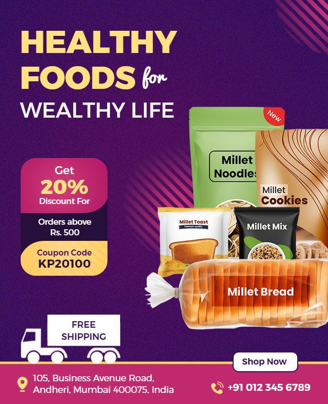 Healthy Millet Food Products Promotional Flyer Template