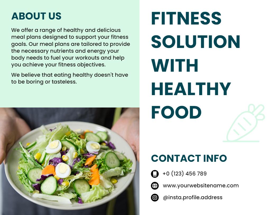 Healthy Nutrition Meal Plans for Fitness Solutions Brochure Template