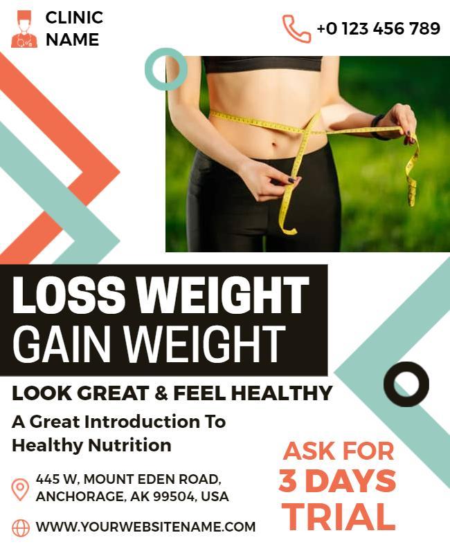 Healthy Nutrition Weight Management Clinic Flyer Template