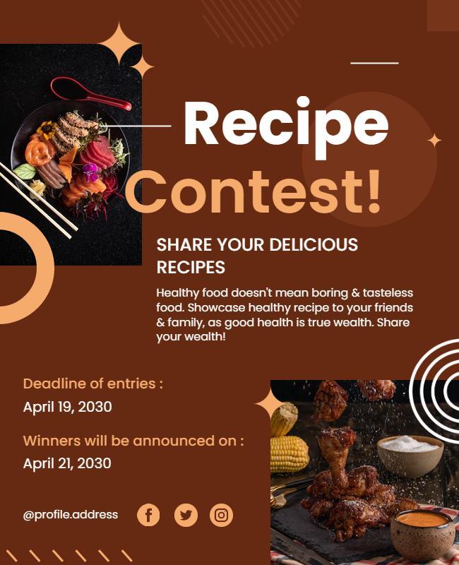 Healthy Recipe Contest Announcement Flyer Template