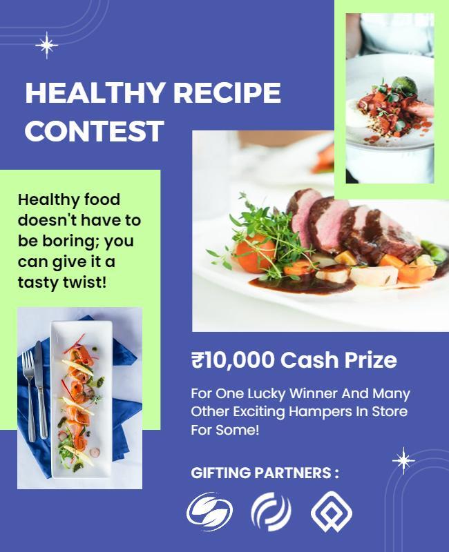 Healthy Recipe Contest with Cash Prize Flyer Template