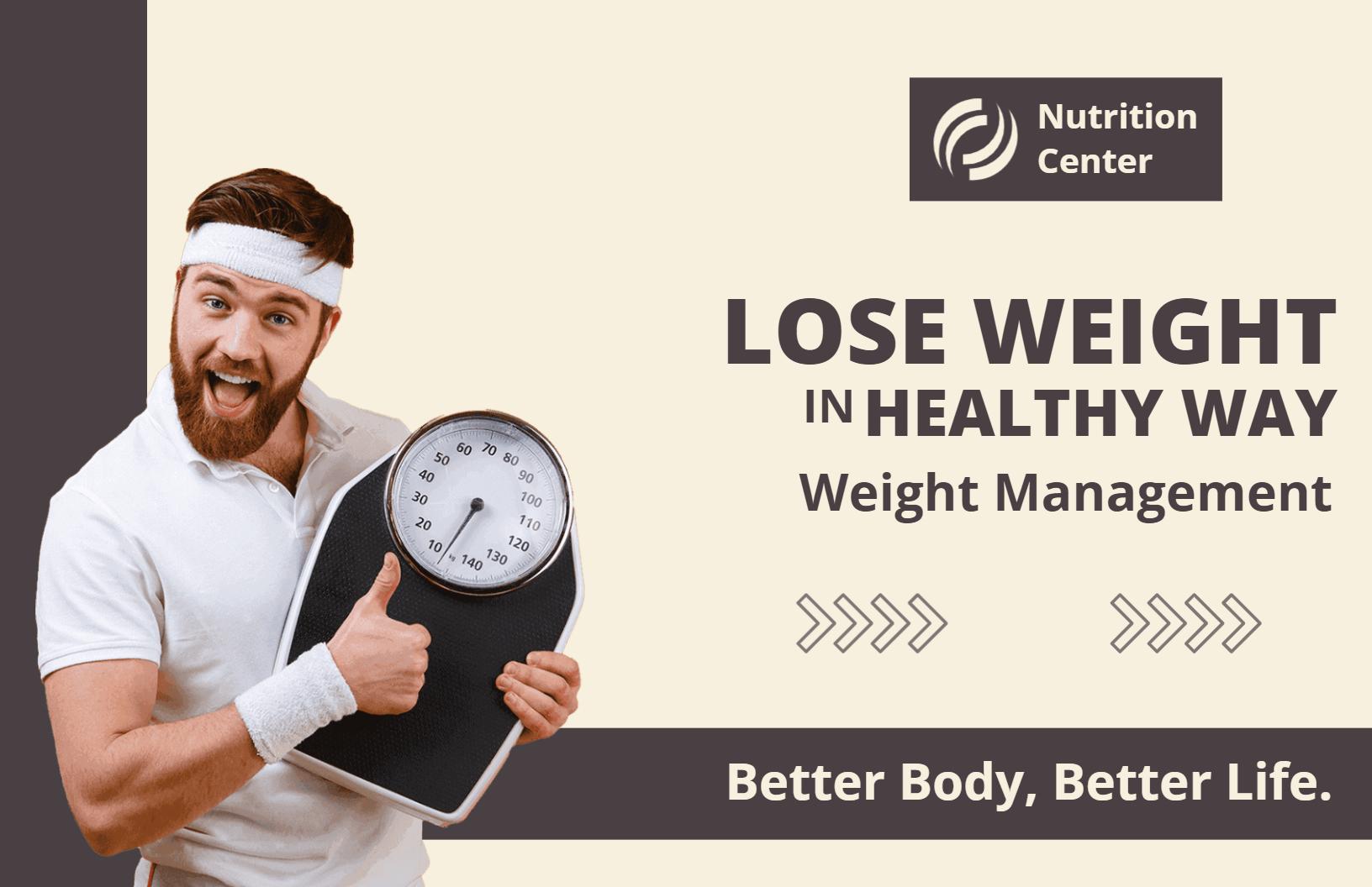 Healthy Weight Loss Nutrition Services and Management Brochure Template