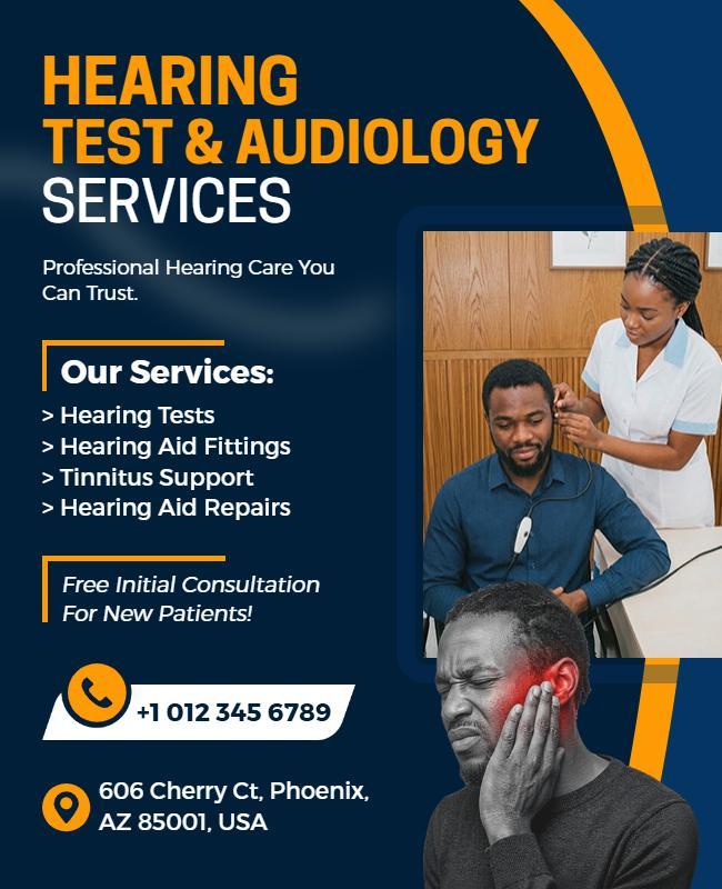 Hearing Test and Audiology Services Flyer Template