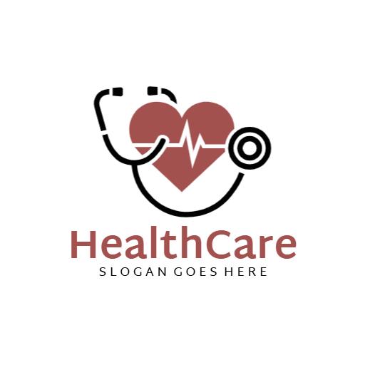 Heart and Stethoscope Design Representing Healthcare Services Logo Template