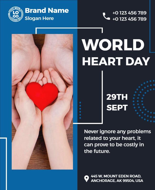 Heart-Centered Awareness for World Heart Day Poster Template
