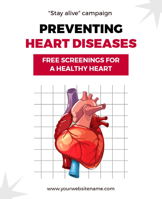 Heart Disease Prevention Campaign Flyer Template