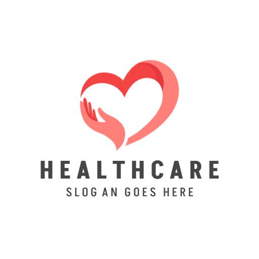 Heart Embraced by Caring Hands Representing Healthcare Logo Template