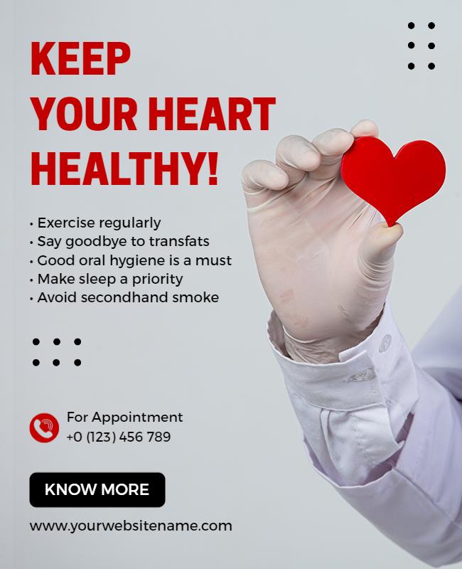 Heart Health Awareness Campaign Flyer Template