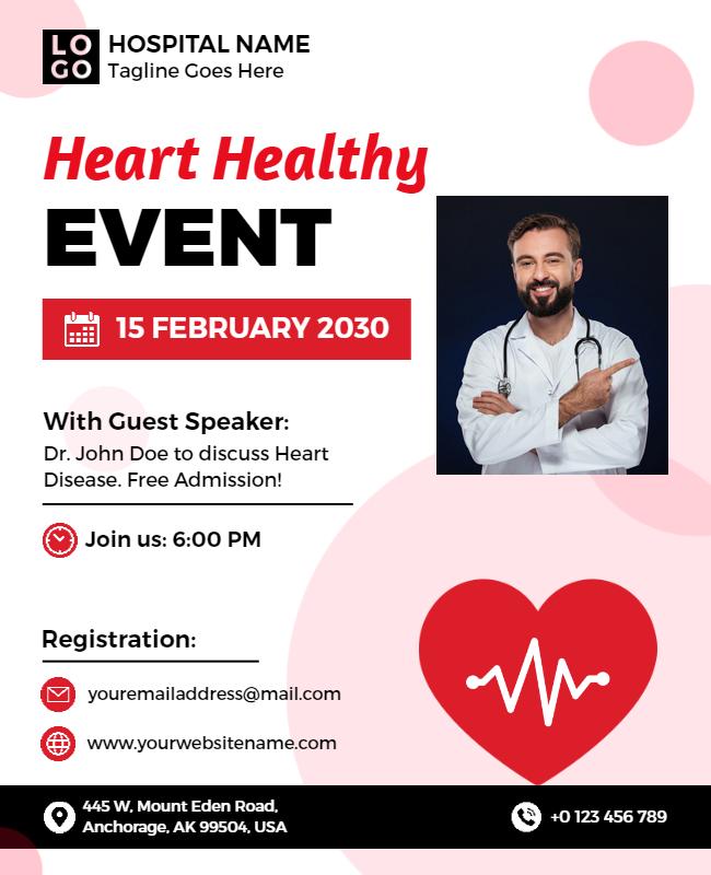 Heart Healthy Event Awareness and Education Flyer Template