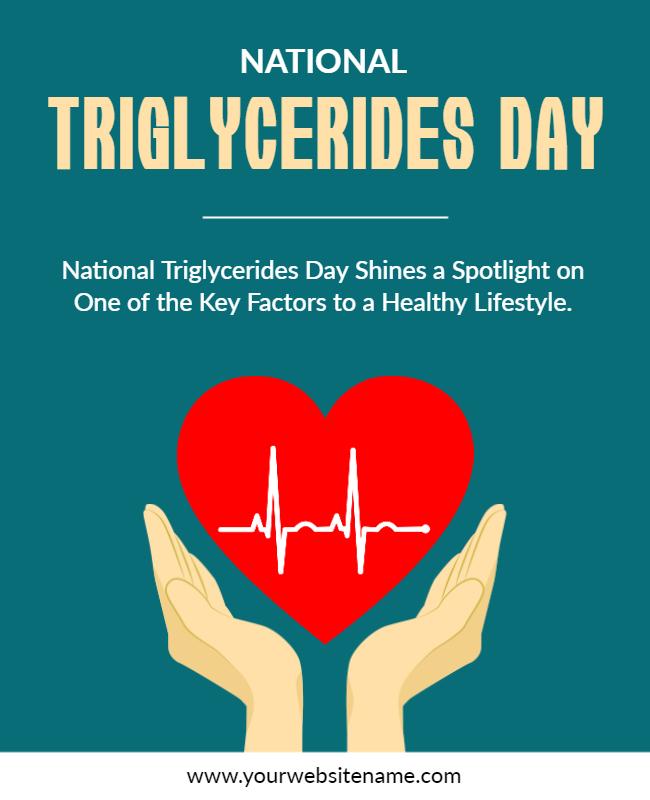 Heart Health Awareness for National Triglycerides Day Poster Template
