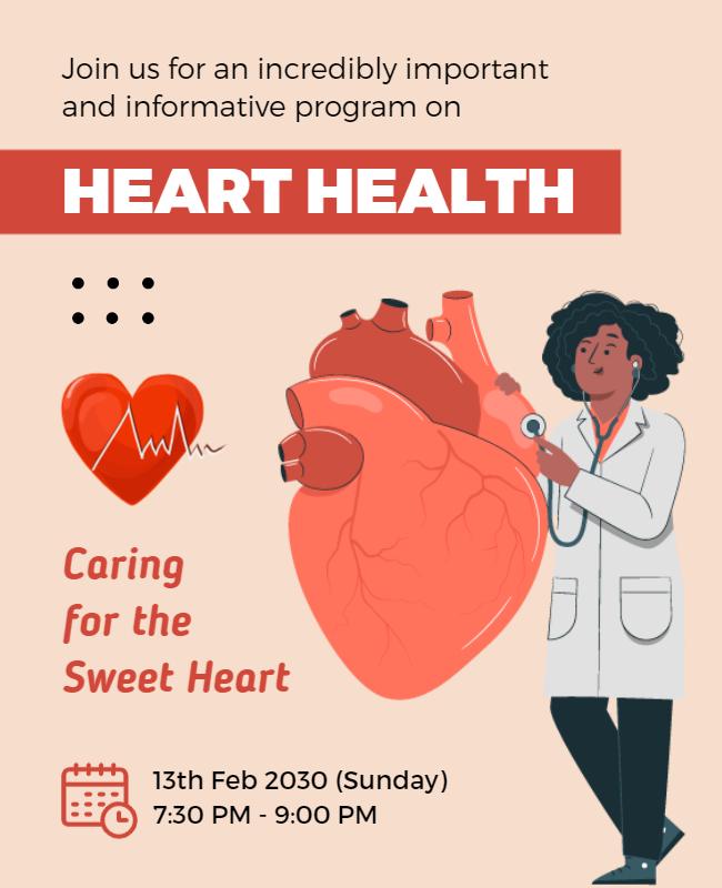 Heart Health Awareness Program Flyer Template