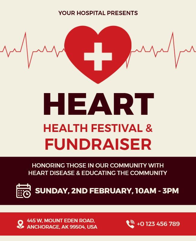 Heart Health Festival and Fundraiser Flyer Template