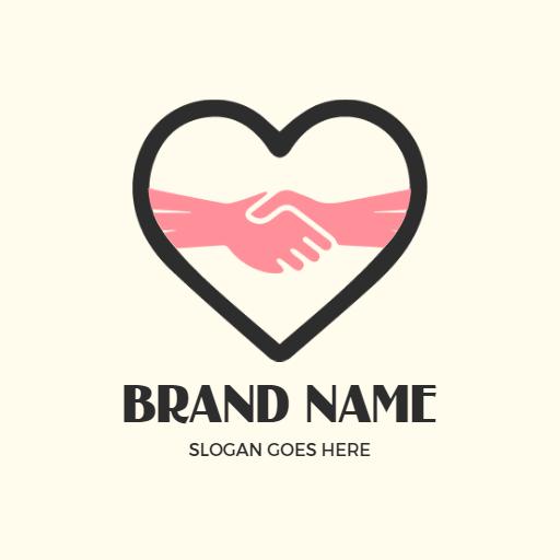 Heart-Shaped Design Showcasing Partnership in Business Logo Template