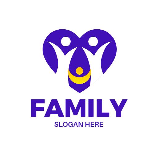 Heart-Shaped Design Symbolizing Family Unity and Love Logo Template