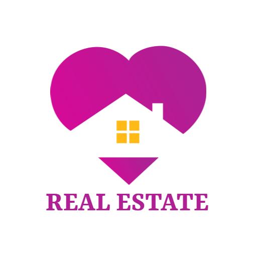 Heart-Shaped Design Symbolizing Passion for Real Estate Logo Template