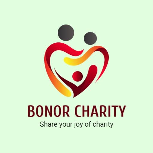 Heart-Shaped Figure Representing Charity with Gradient Colors Logo Template