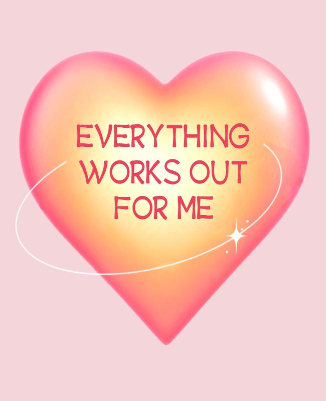 Heart-Shaped Motivational Daily Affirmations Poster Template