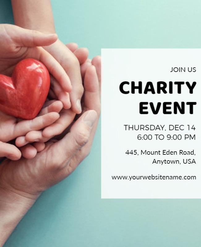 Heartfelt Charity Event Fundraiser Poster Template