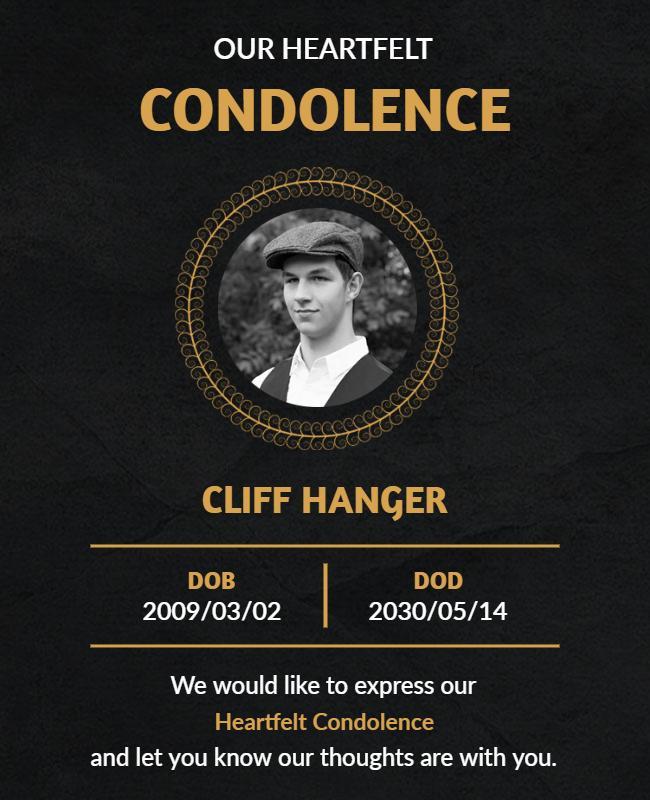 Heartfelt Condolence Memorial Tribute Flyer Template