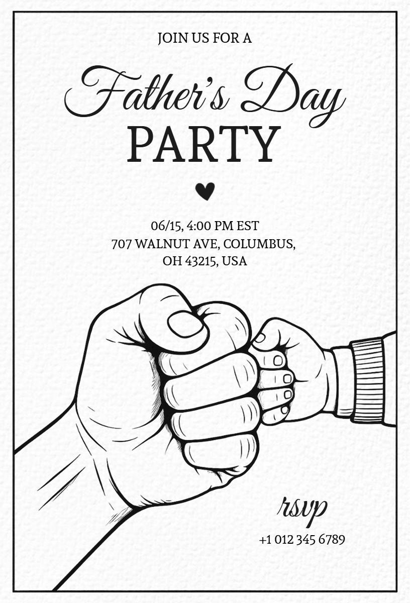 Heartfelt Family Gathering Father's Day Celebration Invitation Template