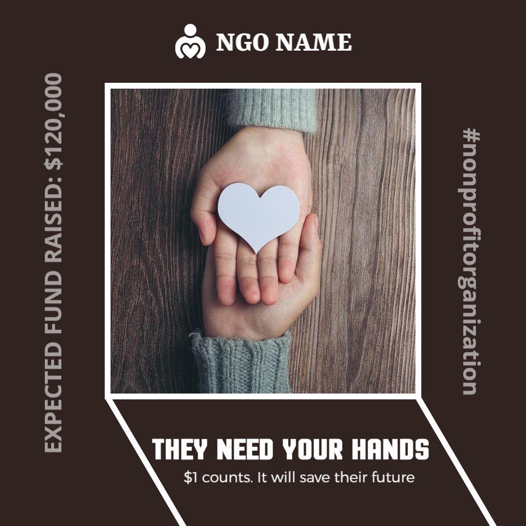 Heartfelt Fundraising Call for Nonprofit Event Ad Template