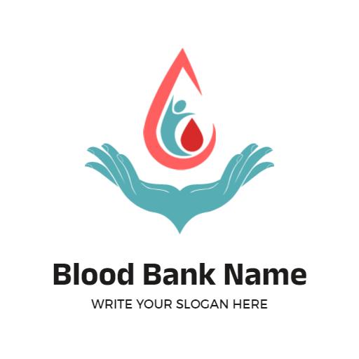 Heartfelt Hands Supporting Life through Blood Donation Logo Template