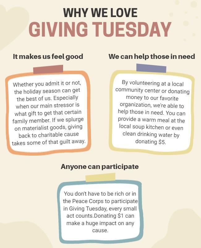 Heartfelt Illustrated Giving Tuesday Awareness Poster Template