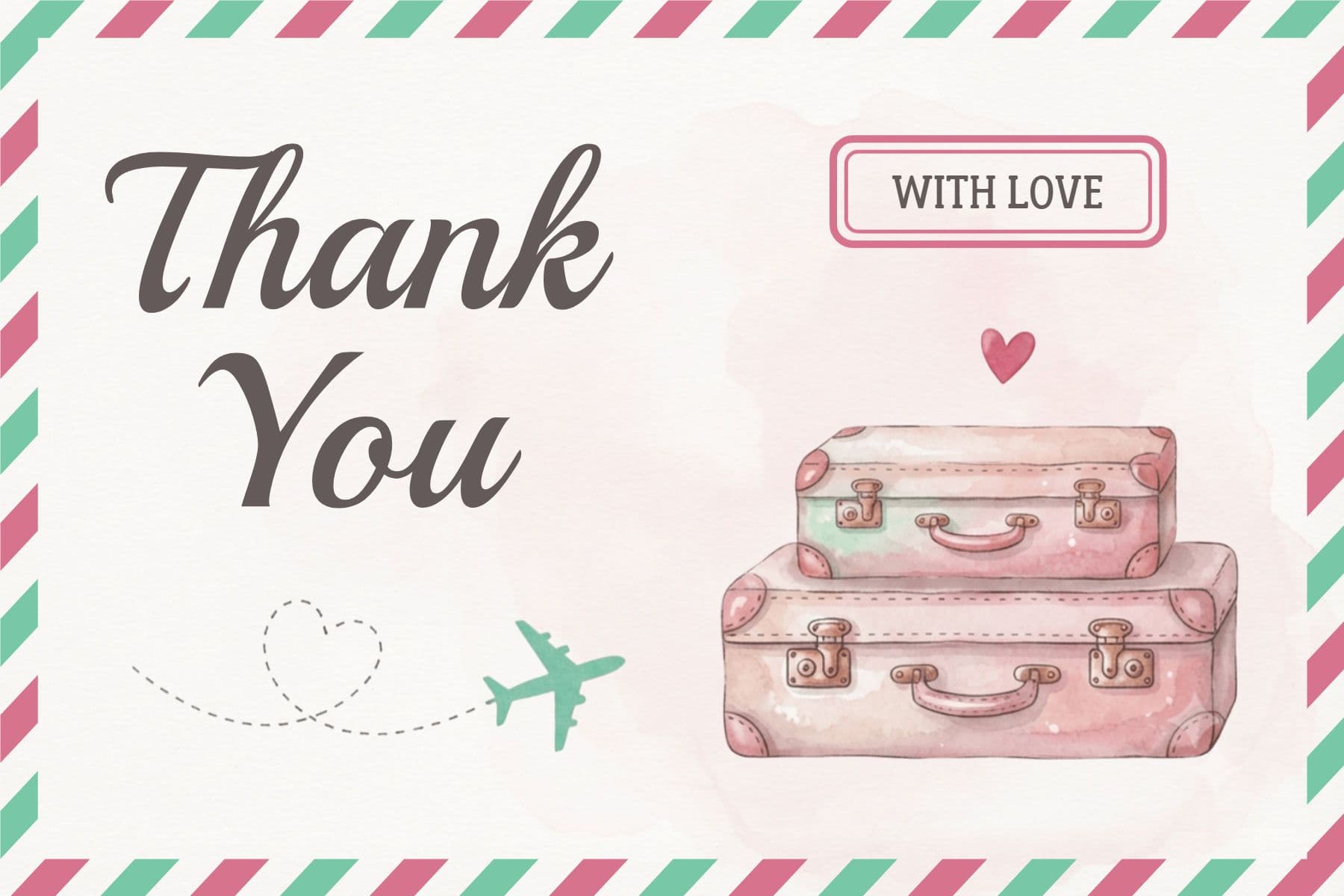 Heartfelt Journey Thank You Postcard Template