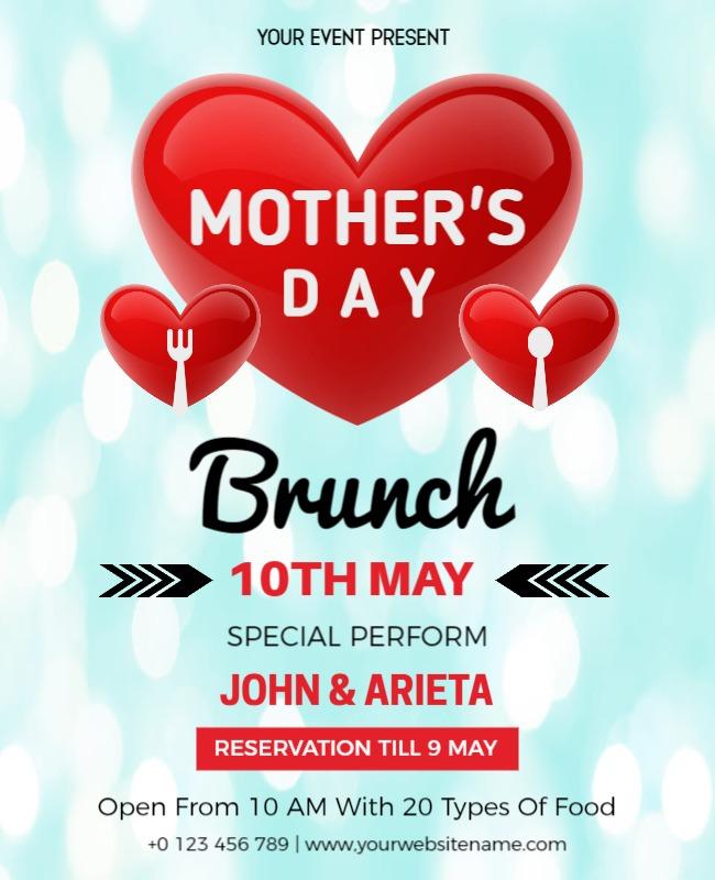 Heartfelt Mother's Day Brunch Celebration Poster Template