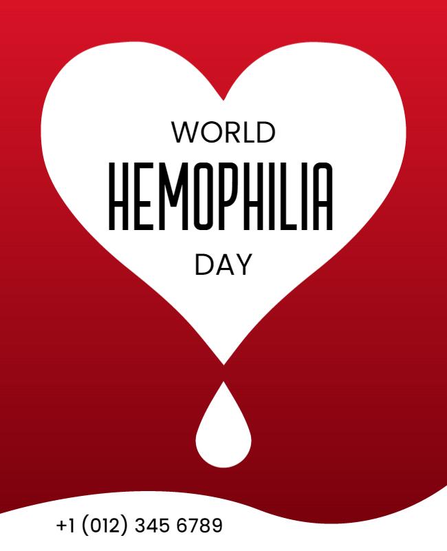 Heartfelt Red World Hemophilia Day Awareness Poster Template