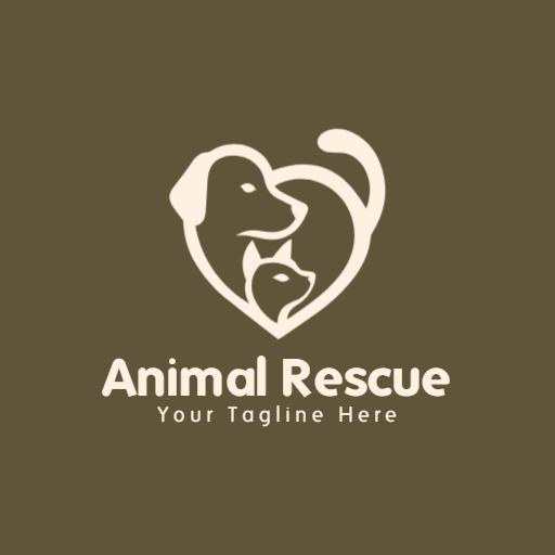 Heartwarming Brown Animal Rescue Logo Promoting Compassionate Care Logo Template
