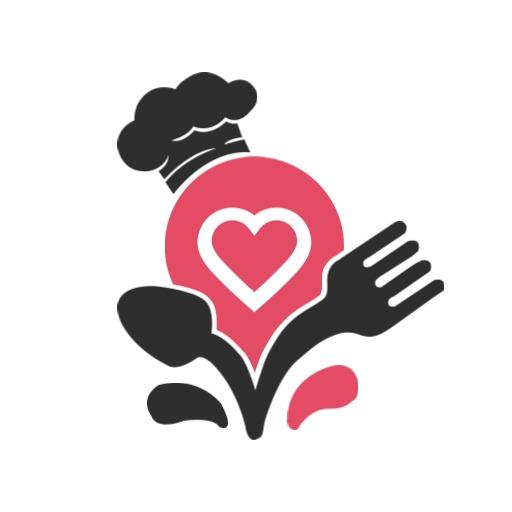 Heartwarming Catering Theme Featuring Chef's Hat and Cutlery Logo Template