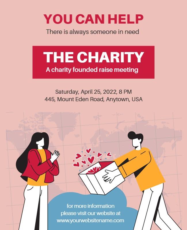 Heartwarming Charity Fundraising Meeting Poster Template