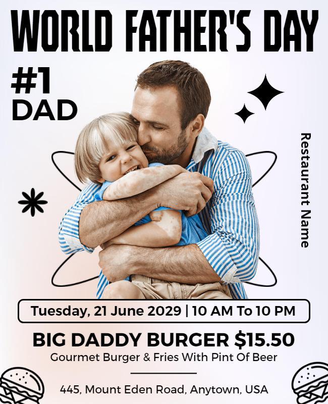 Heartwarming Family Celebration for Father's Day Poster Template