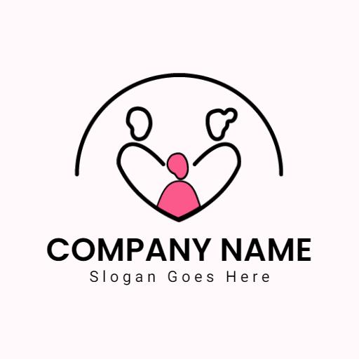Heartwarming Family Connections Illustrated with Simple Icons Logo Template
